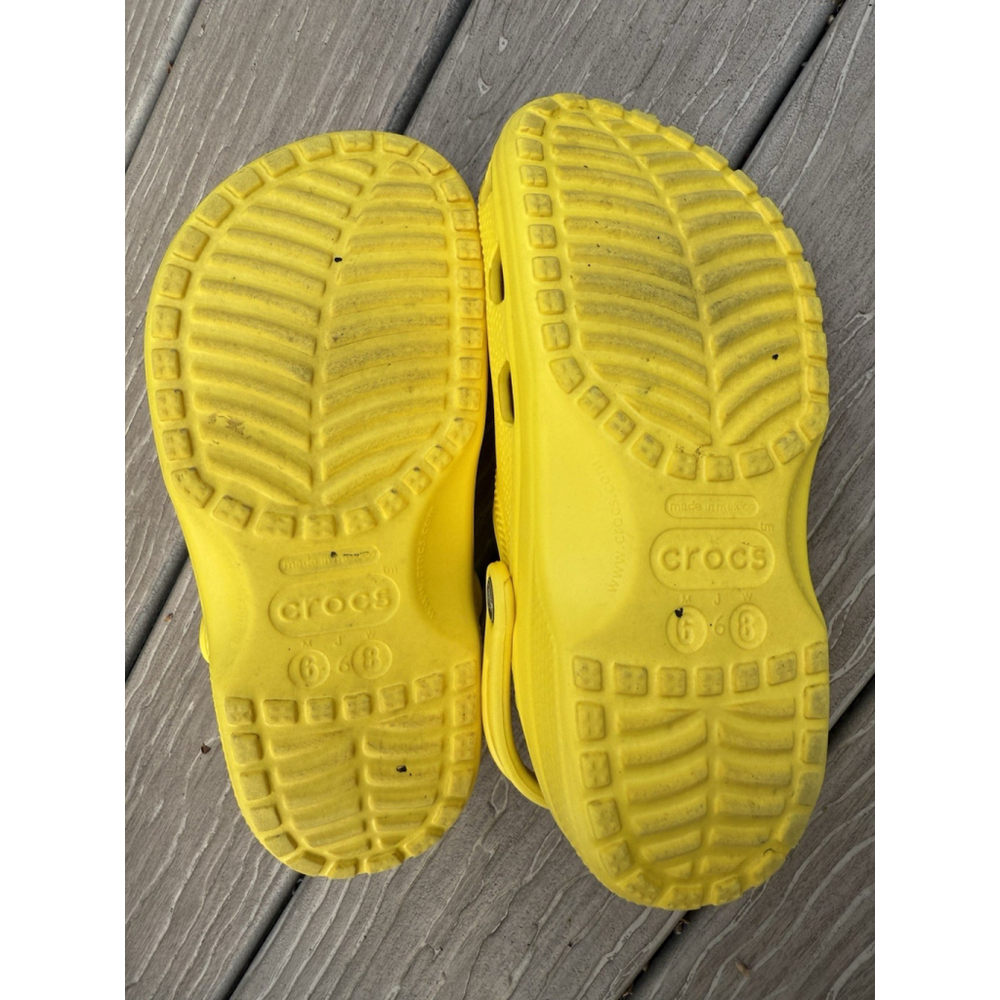 Crocs Unisex Mens 6 Womens 8 Classic Clog Bright Yellow Slip-On Comfort Shoes - Picture 5 of 5